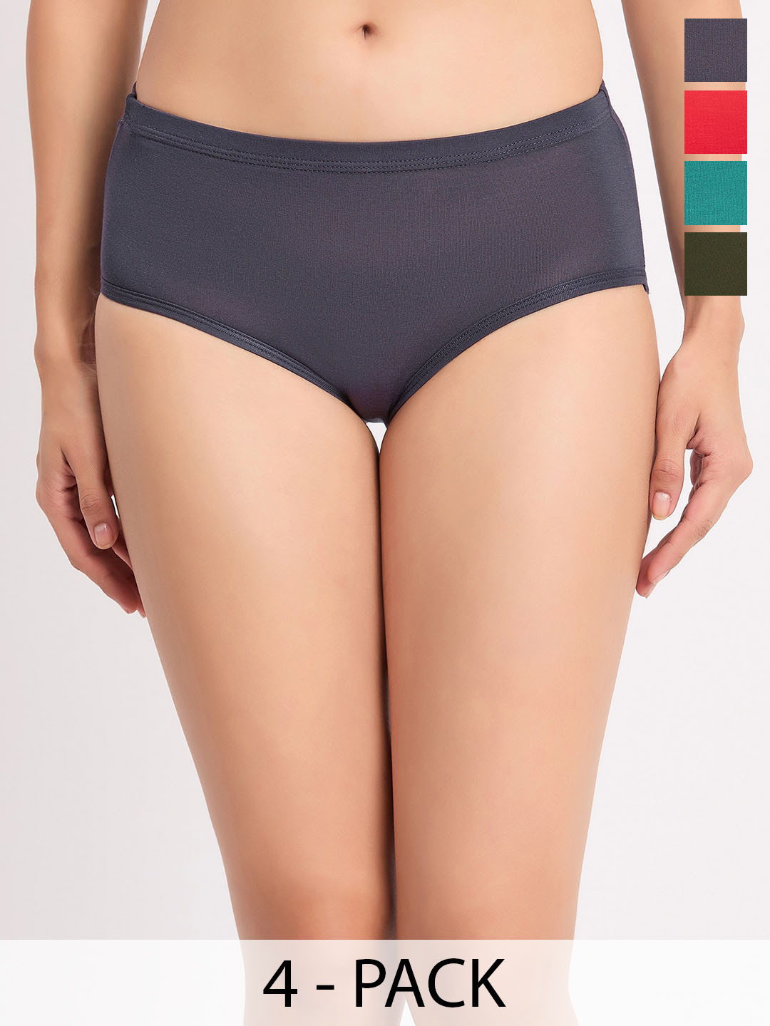 

NEVA Pack Of 4 Mid-Rise Modal Hipster Briefs, Red