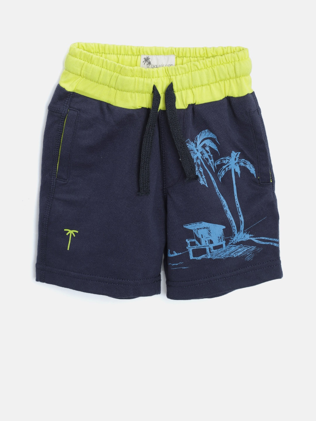 

Palm Tree Boys Navy Printed Regular Shorts, Navy blue