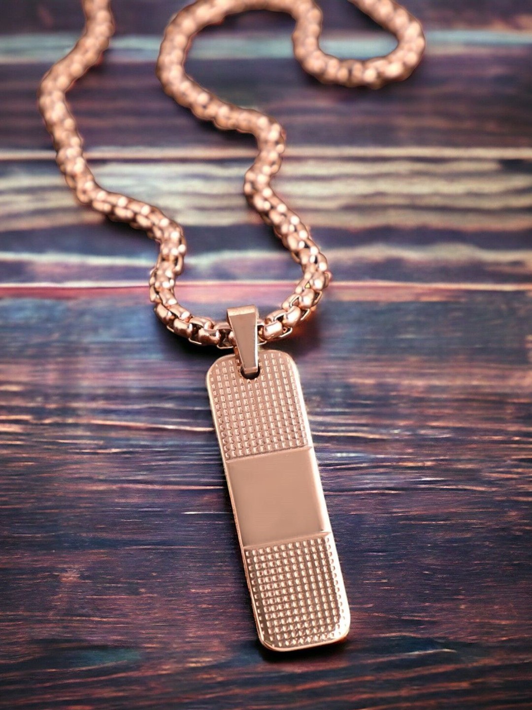 

WATCHSTAR Men Copper-Plated Stainless Steel Pendants with Chains
