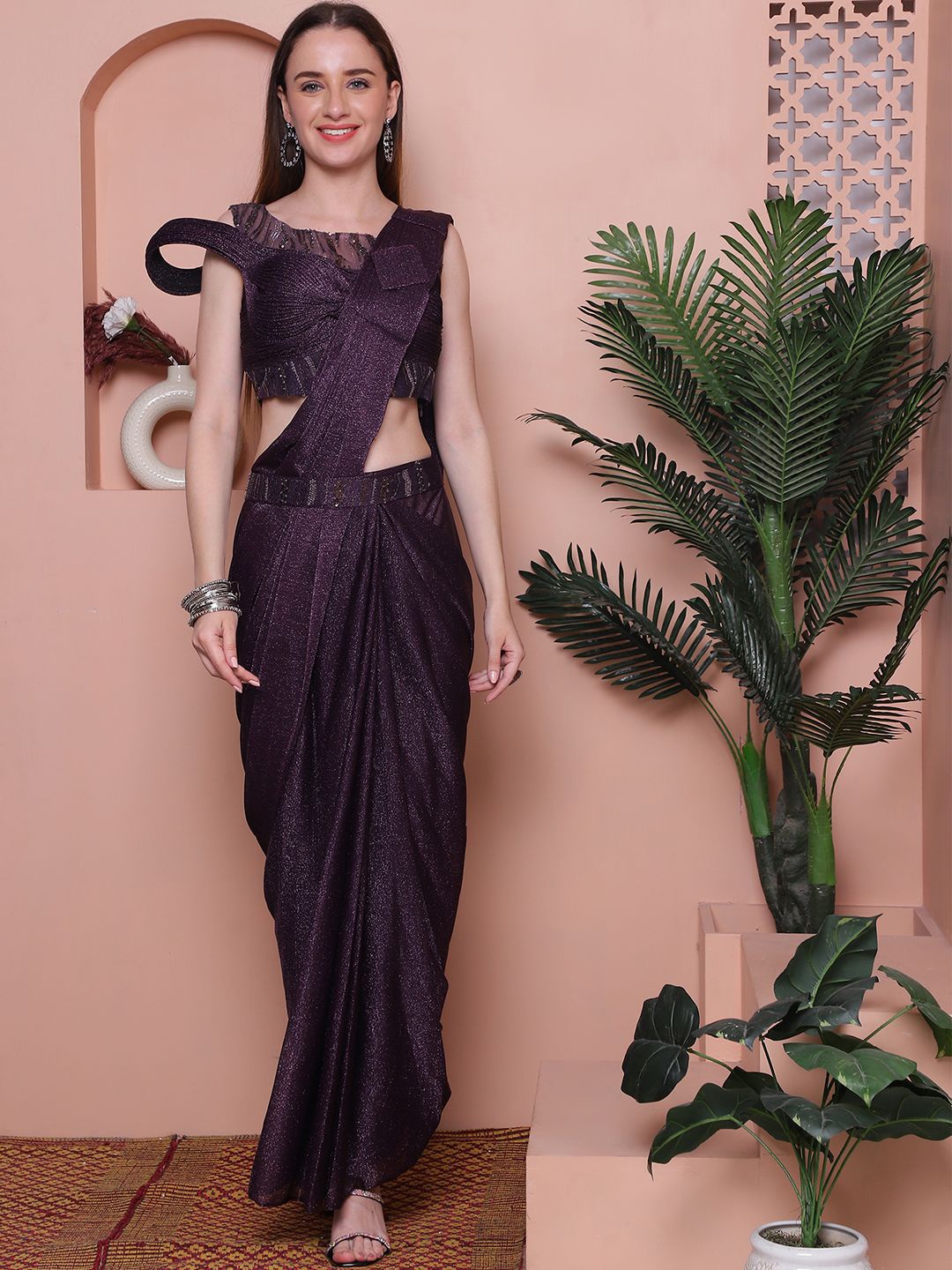 

Grancy Ready to Wear Saree, Purple