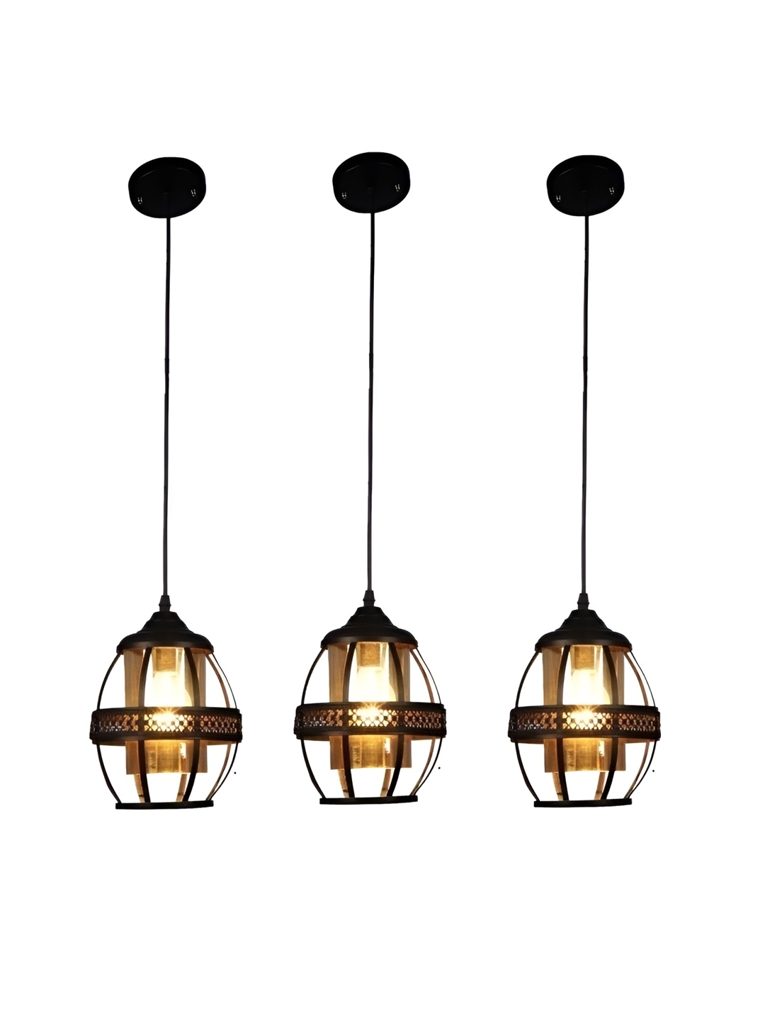 

ELIANTE Black 3 Pieces Cylinder Metal Self Assembly Contemporary Ceiling Lamps