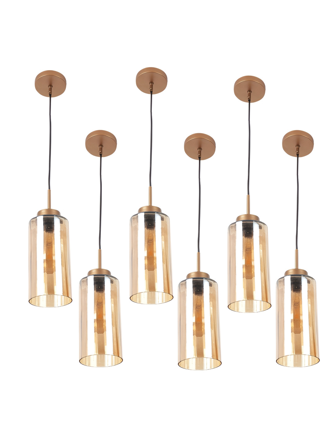 

ELIANTE Gold-Toned 6 Pieces Glass Contemporary Ceiling Lamp