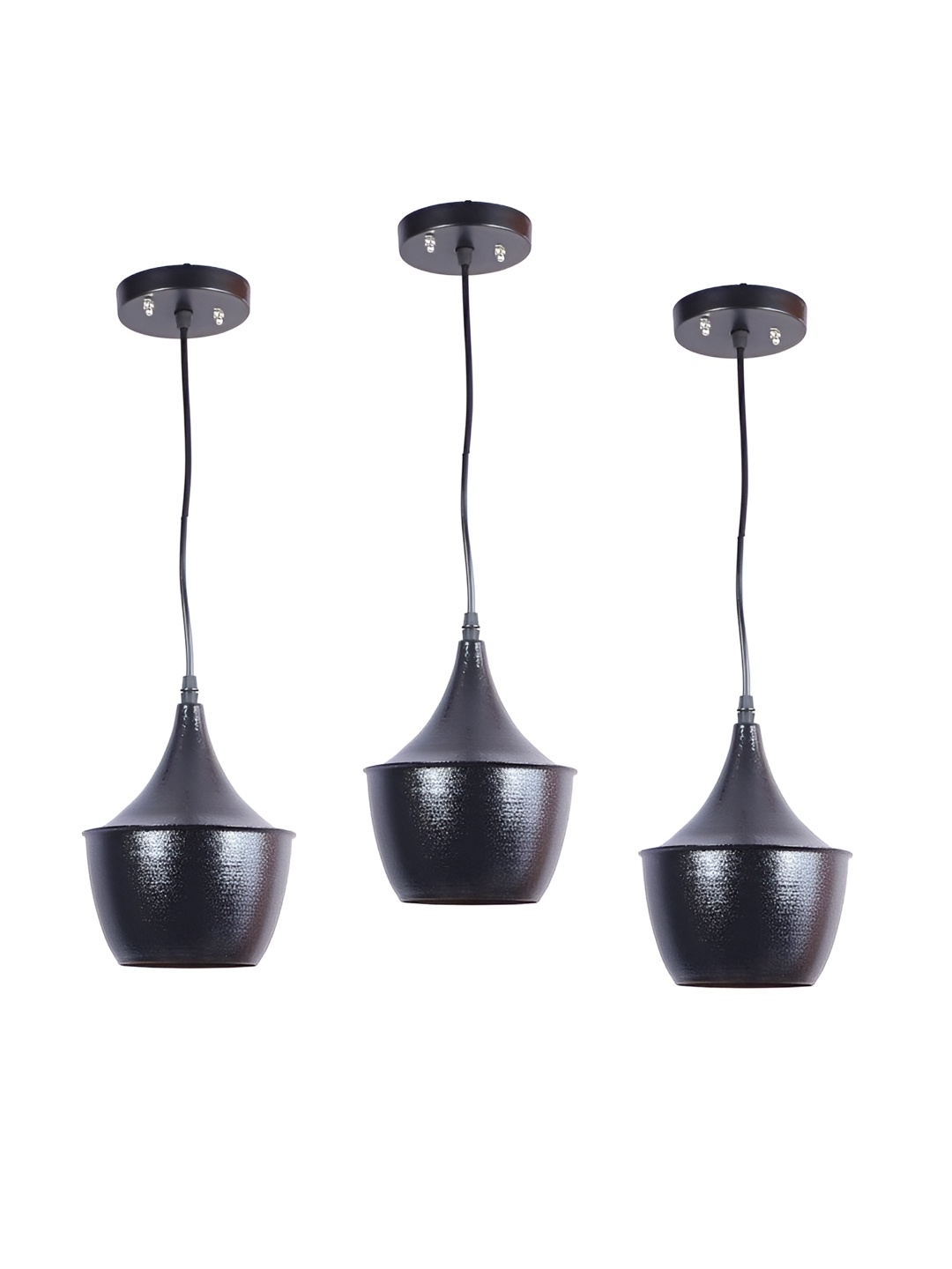 

ELIANTE Gold-Toned 3 Pieces Frustum Metal Self Assembly Contemporary Ceiling Lamps, Black