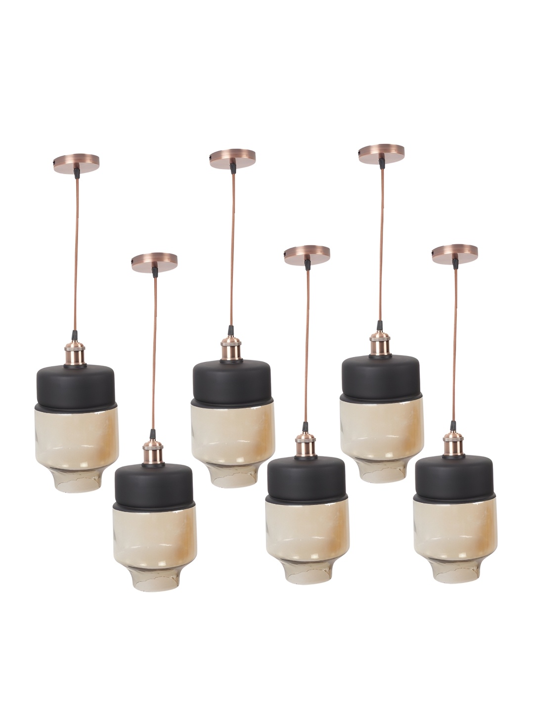 

ELIANTE Black 6 Pieces Glass Contemporary Ceiling Lamp