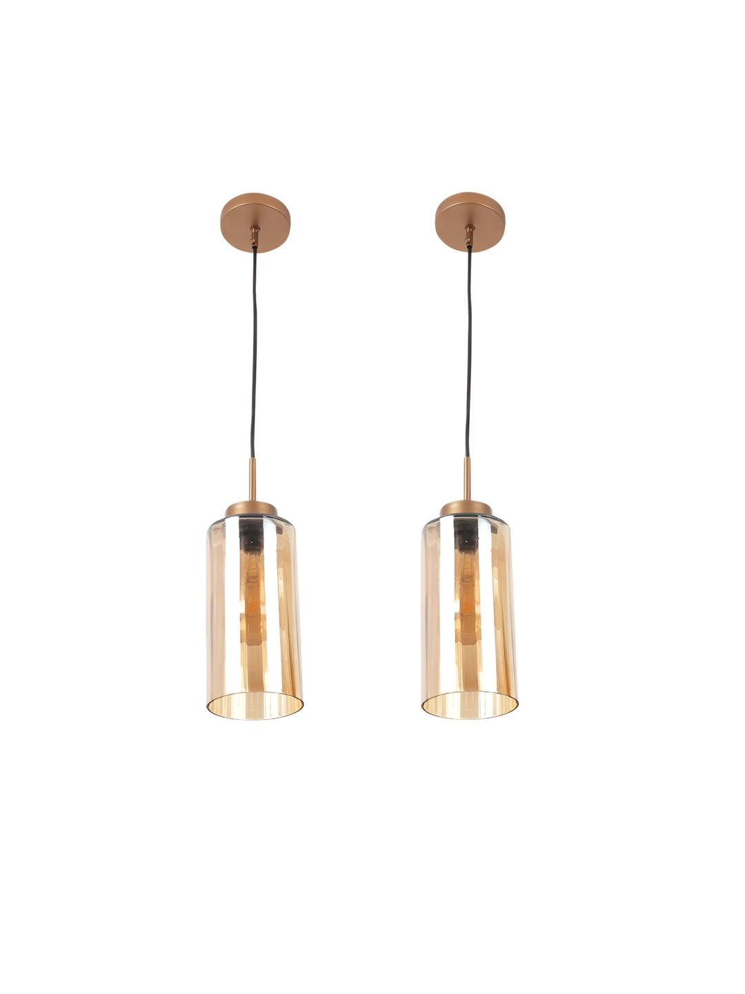 

ELIANTE Gold-Toned 2 Pcs Glass Contemporary Ceiling Lamps