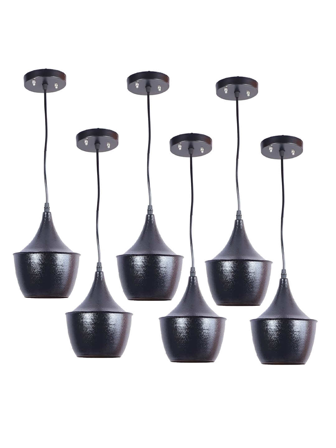 

ELIANTE Gold-Toned 6 Pieces Frustum Metal Self Assembly Contemporary Ceiling Lamps, Black