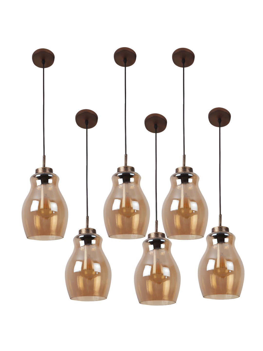 

ELIANTE Gold-Toned 6 Pieces Glass Contemporary Ceiling Lamp