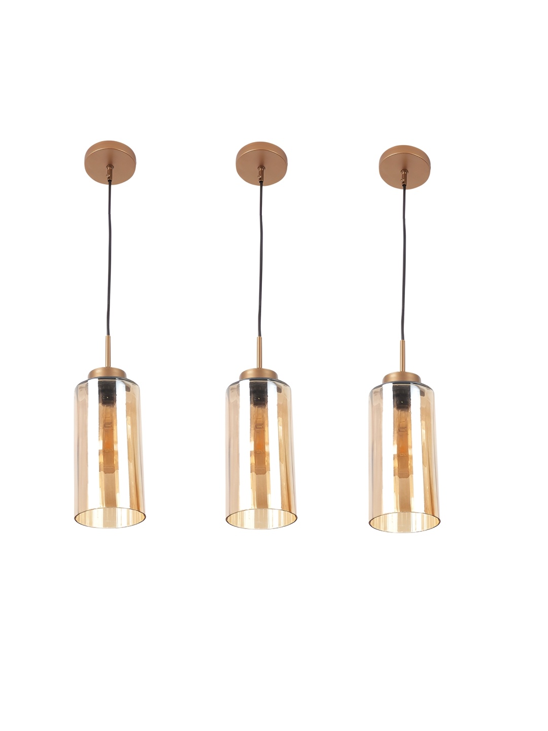 

ELIANTE Gold-Toned 3 Pieces Glass Contemporary Ceiling Lamp