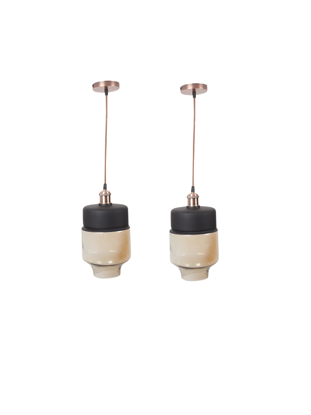 

ELIANTE Black 2 Pieces Cylinder Glass Self Assembly Contemporary Ceiling Lamps