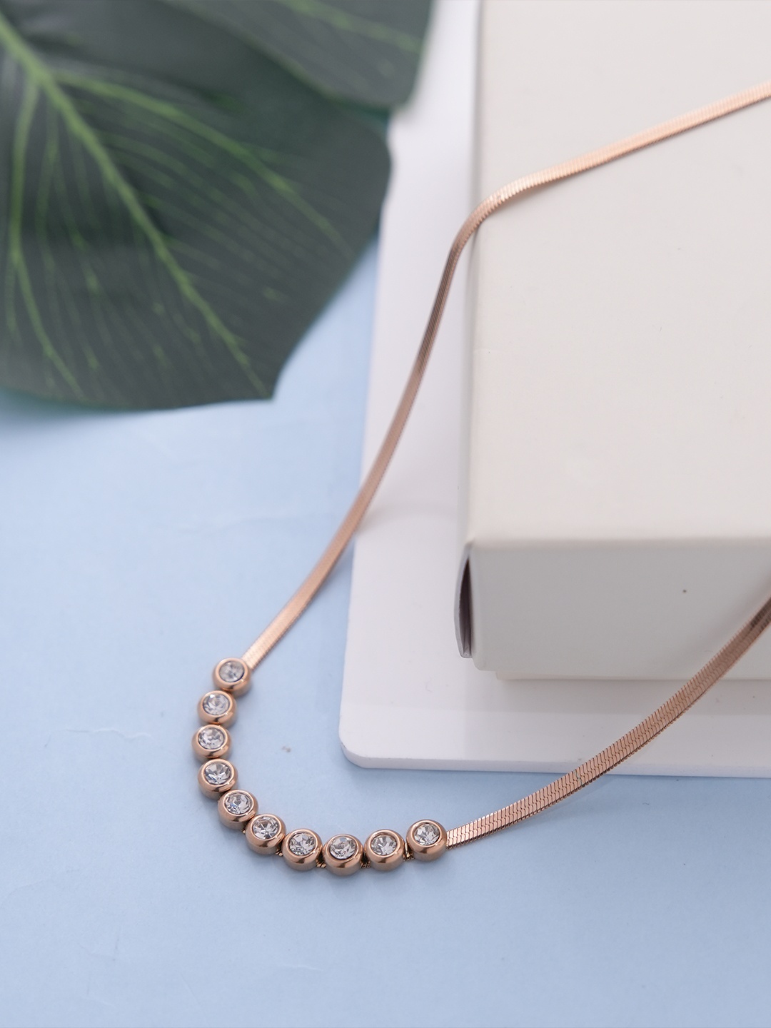 

SWASHAA Rose Gold-Plated Cubic Zirconia Necklace
