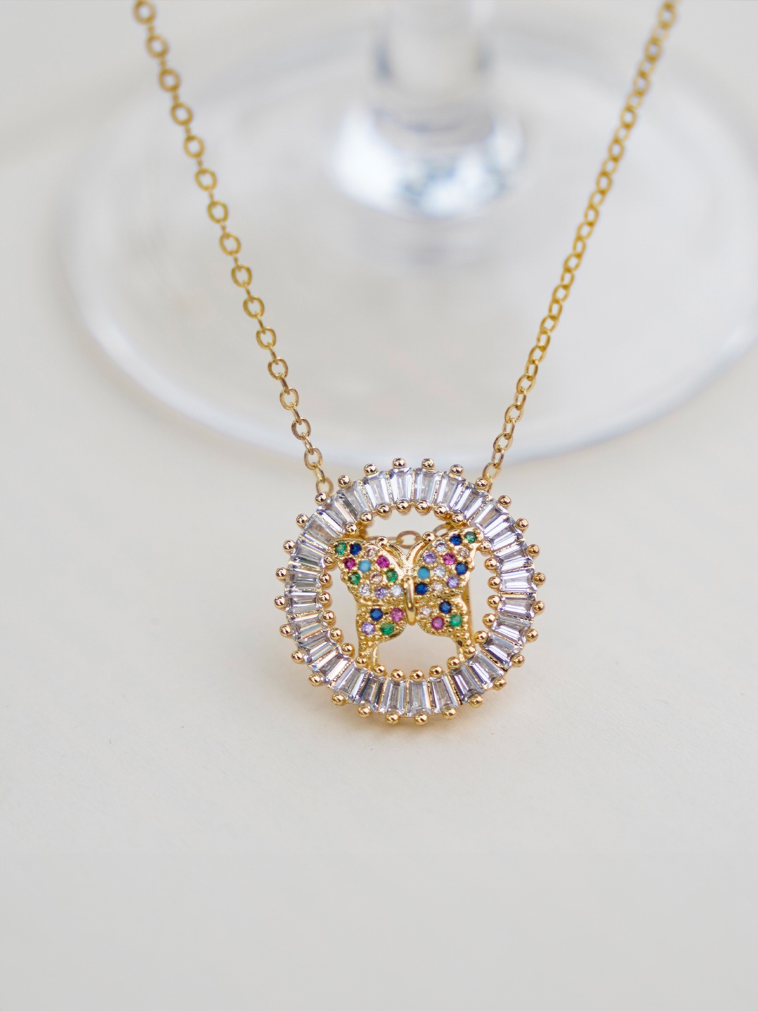 

SWASHAA 18K Gold Plated Cubic Zirconia Necklace