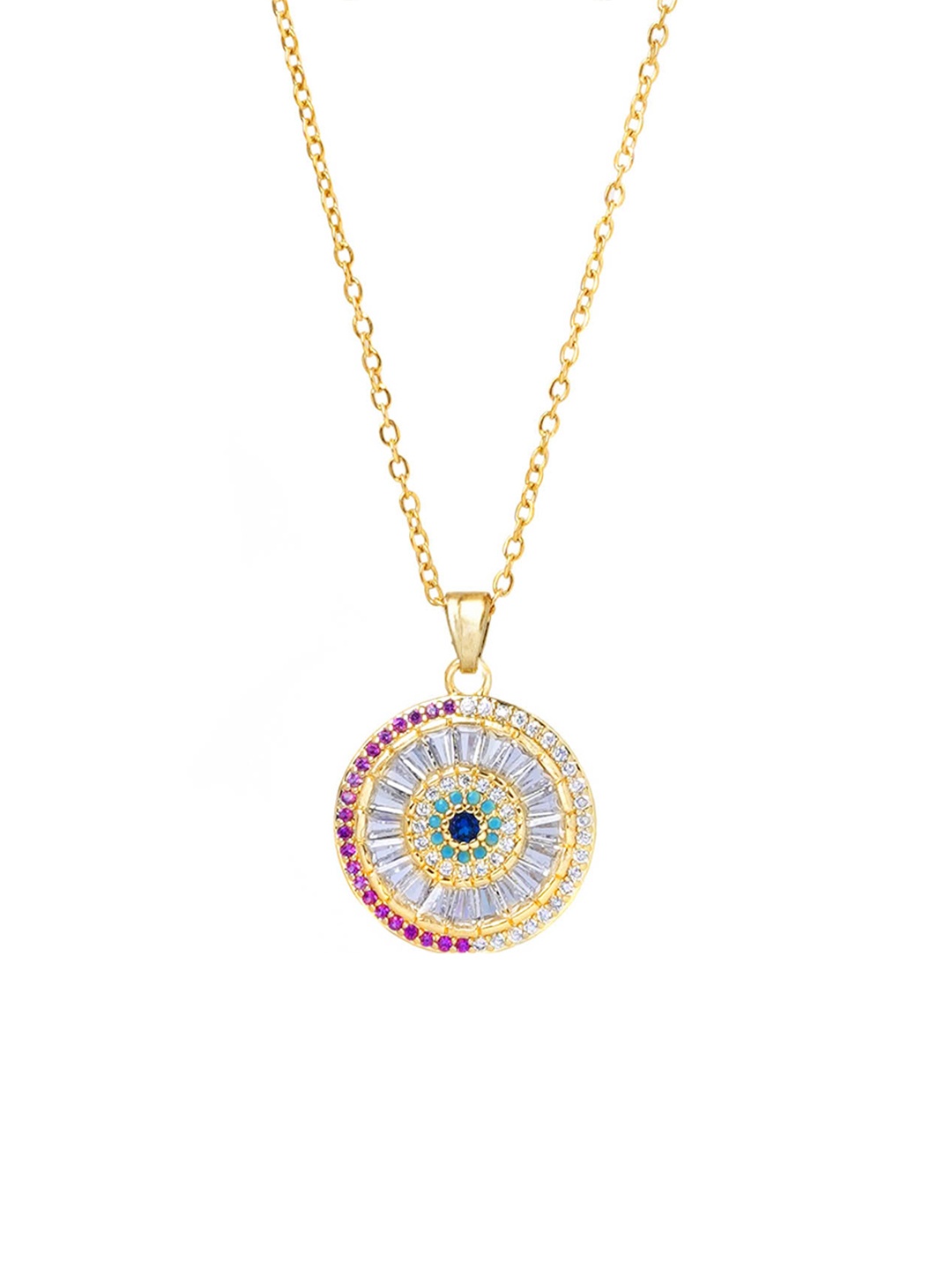 

SWASHAA 18K Gold-Plated CZ-Studded Pendants With Chains