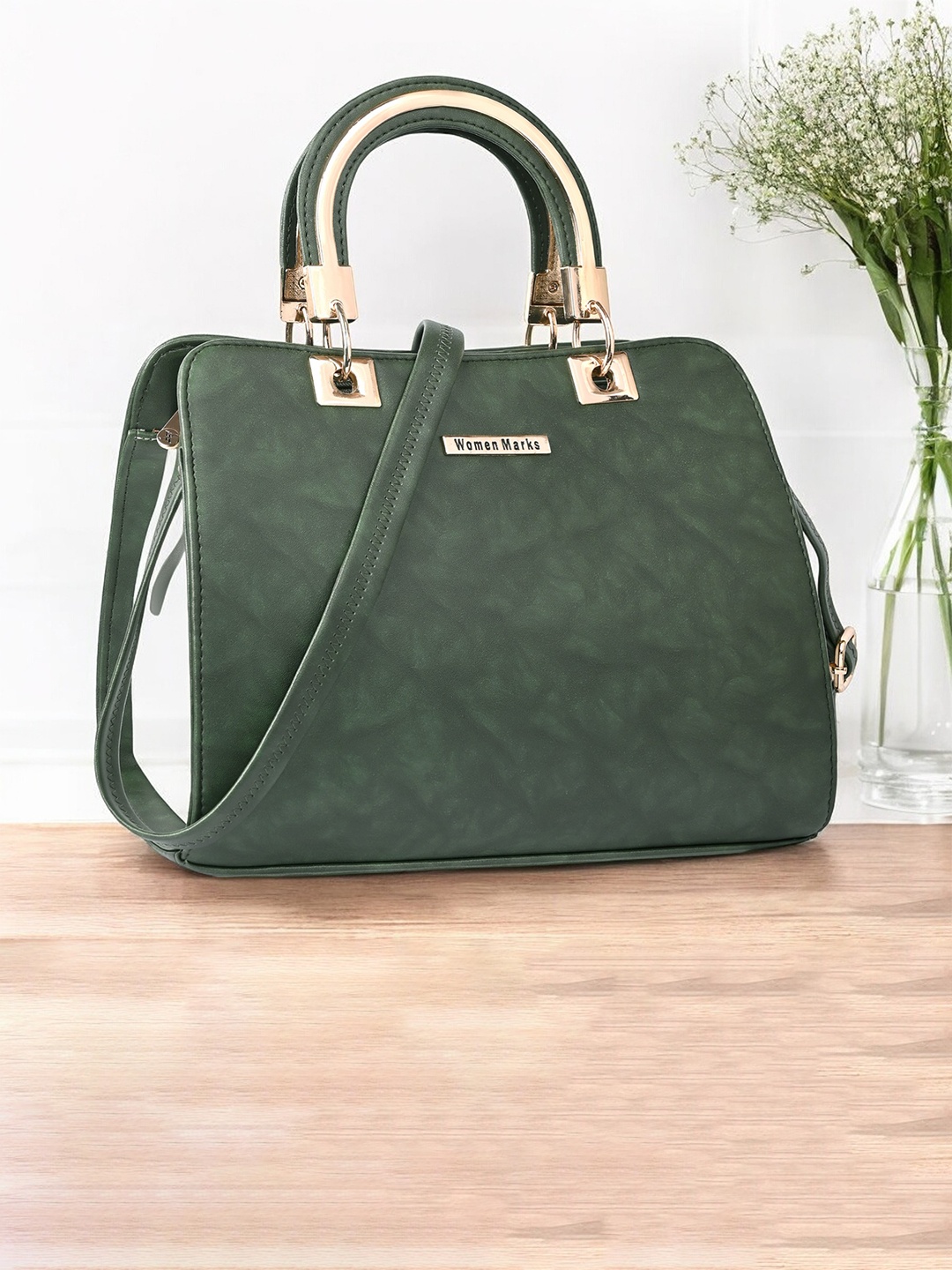 WOMEN MARKS Structured Handheld Bag, Green