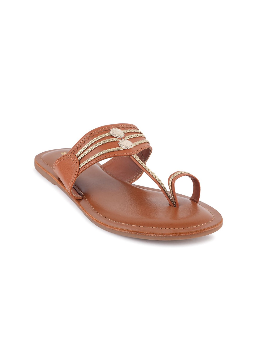 

Anouk Women Embroidered One Toe Flats, Tan