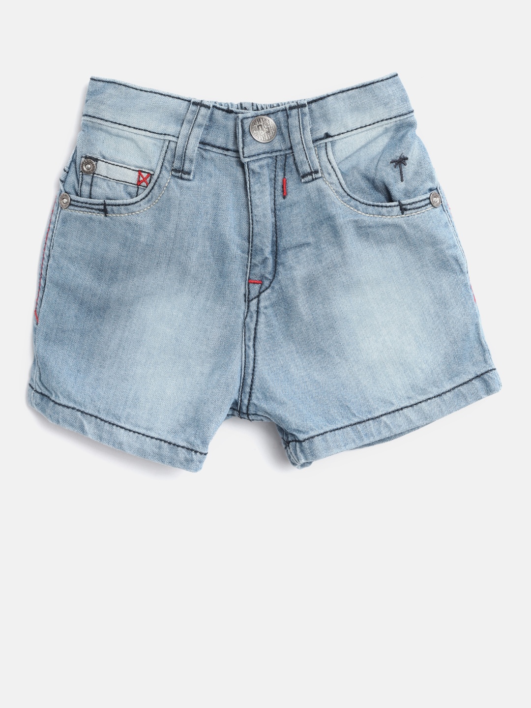 

Palm Tree Boys Blue Washed Regular Fit Denim Shorts