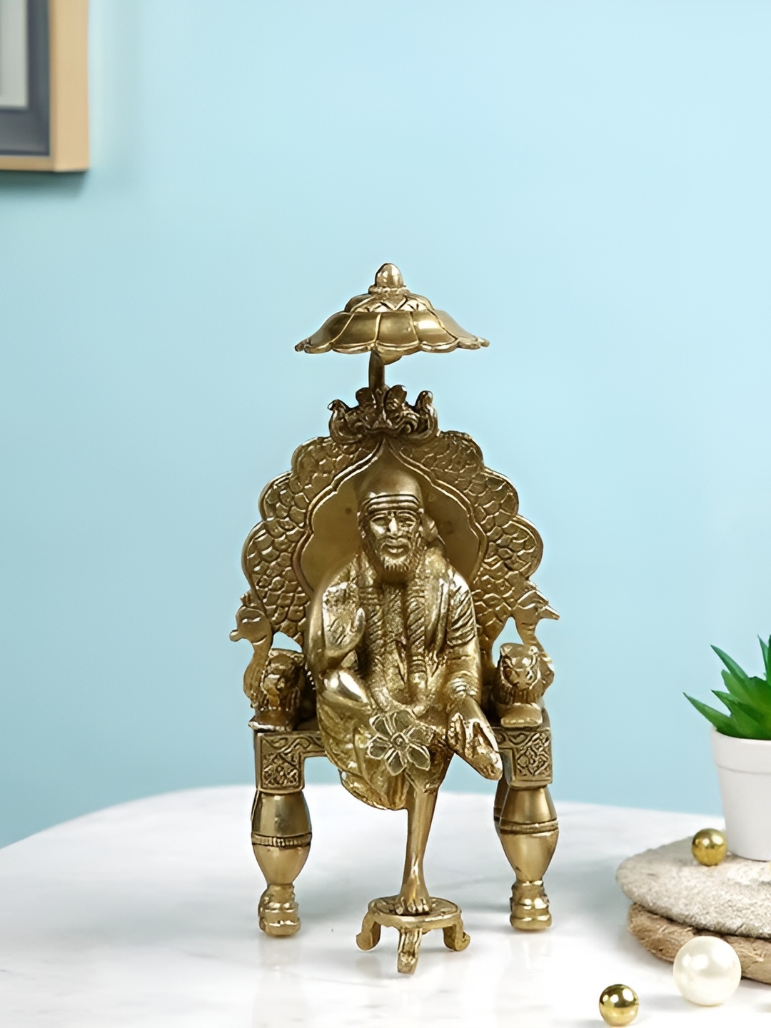 

Aura Gold-Toned Brass Religious Idol Showpiece