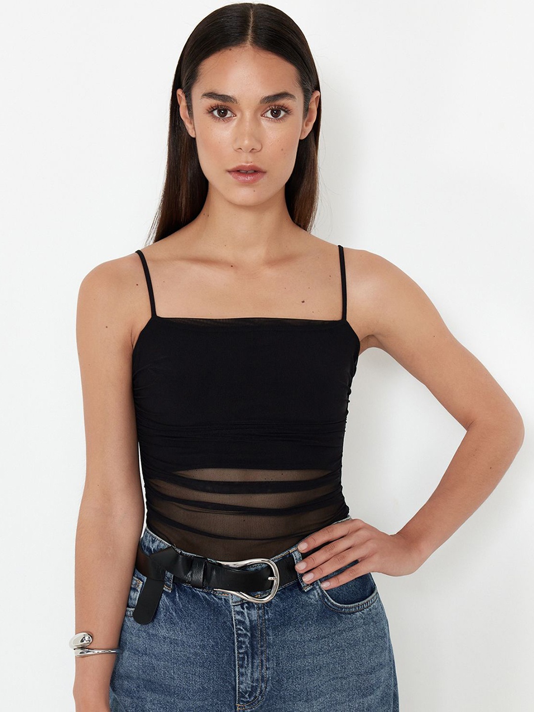 

Trendyol Shoulder -Straps Bodysuit, Black