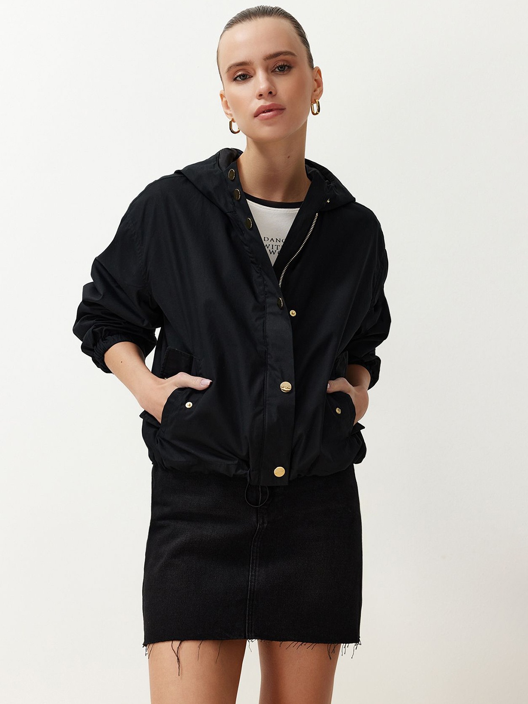 

Trendyol Hooded Tailored Jacket, Black