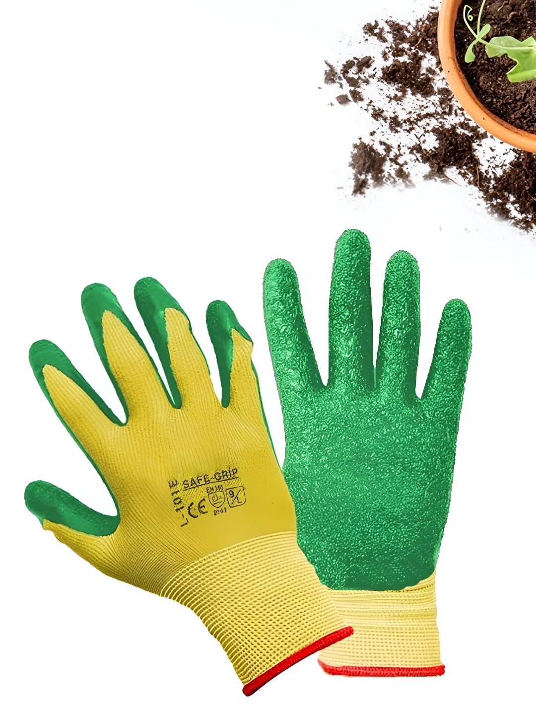 

Cinagro Green & Yellow 2 Pieces Garden Gloves