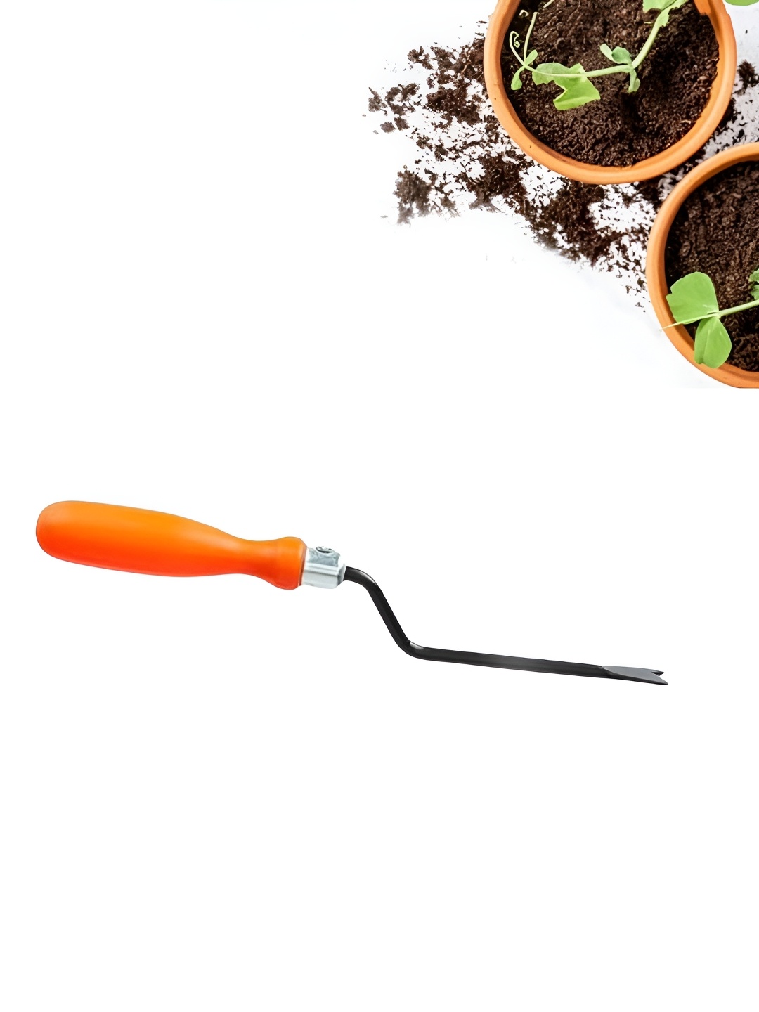 

Cinagro Orange & Black Metal Hand Weeder
