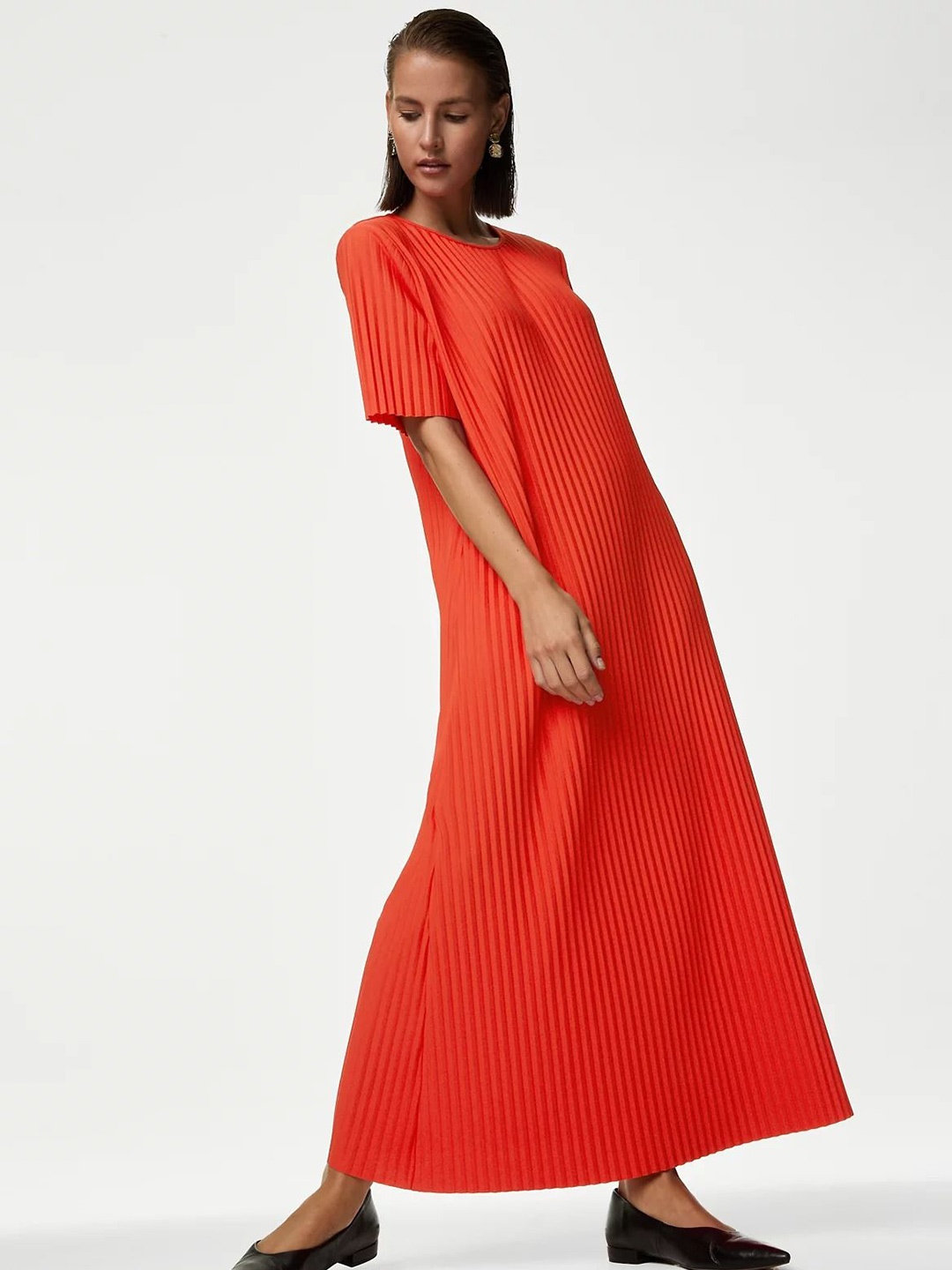 

Marks & Spencer Self Design Maxi Dress, Orange