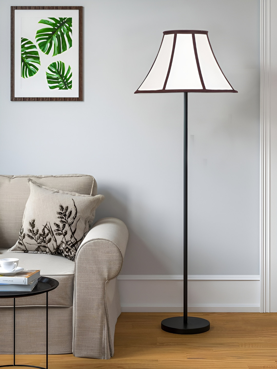 

Devansh White & Black Cotton Floor Lamp With Shade