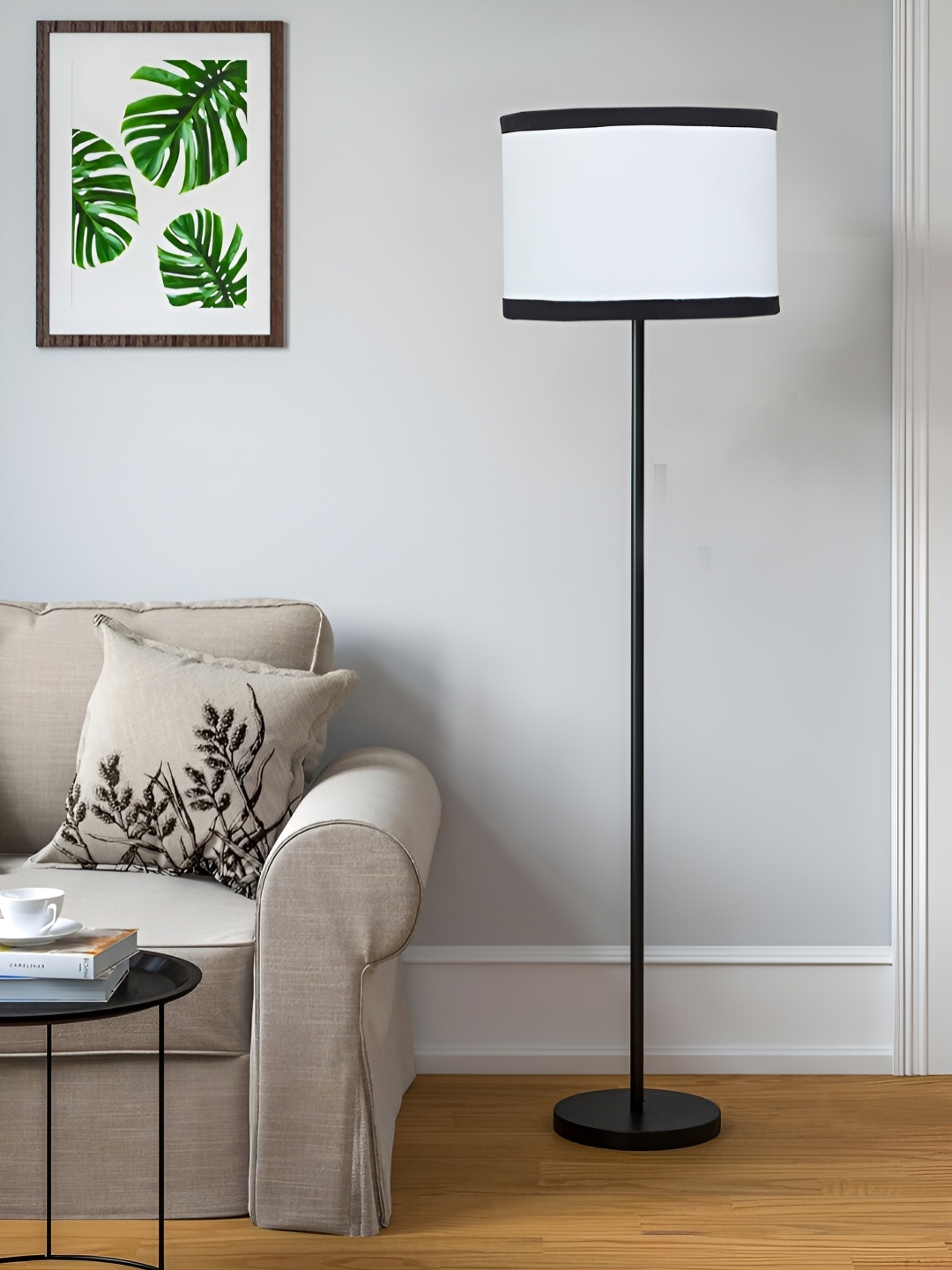 

Devansh White Iron Floor Lamp With Drum Shade