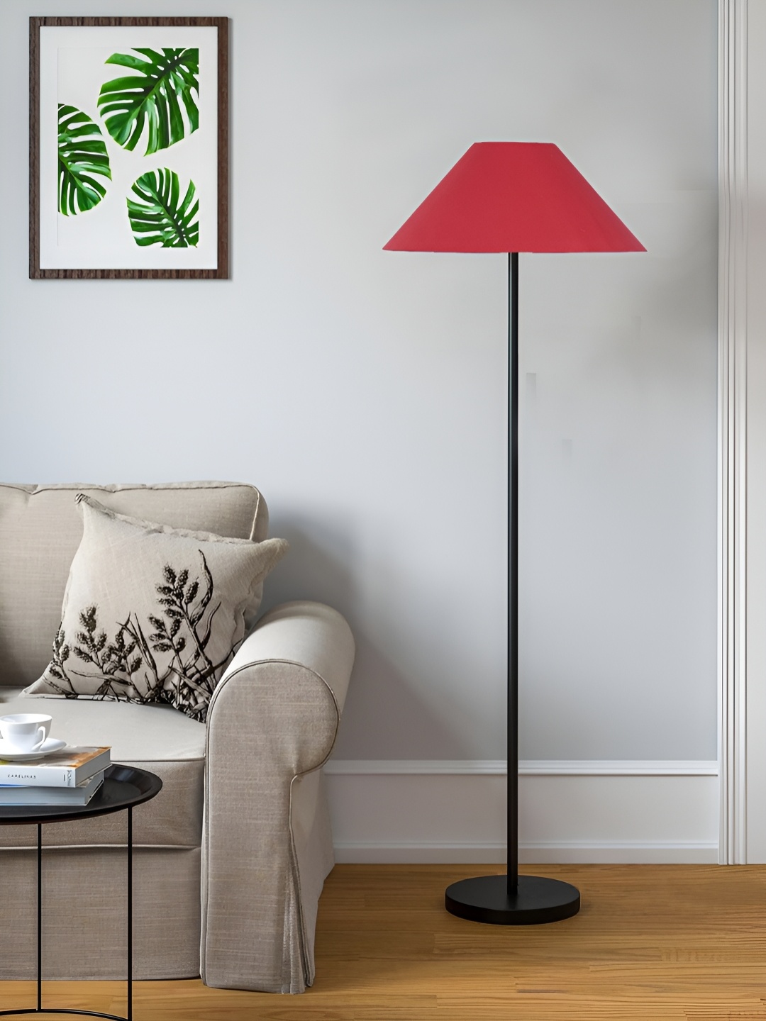 

Devansh Red Cotton Floor Lamp With Shade