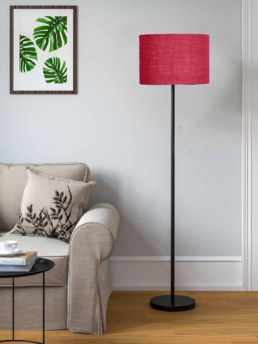 

Devansh Pink Iron Floor Lamp With Drum Shade