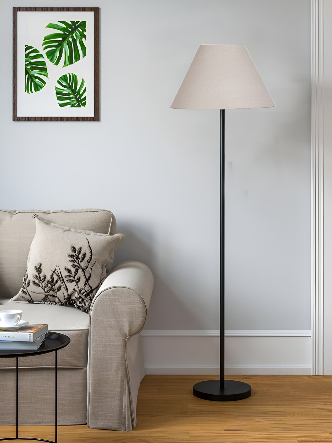 

Devansh White Iron Floor Lamp With Conical Shade
