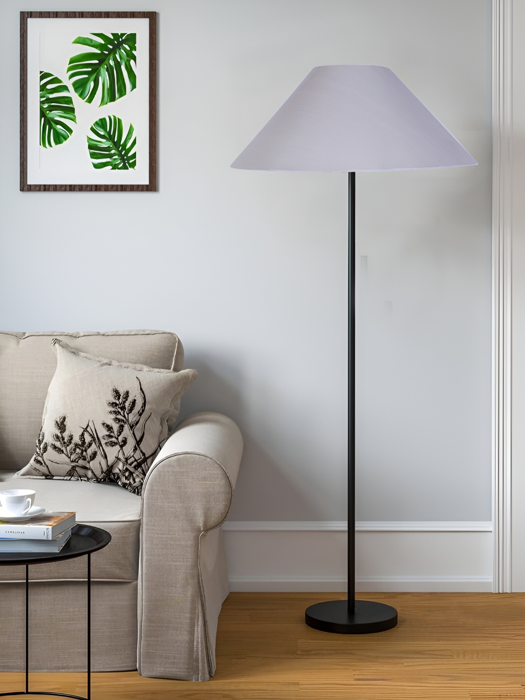 

Devansh Grey Cotton Floor Lamp With Coolie Shade