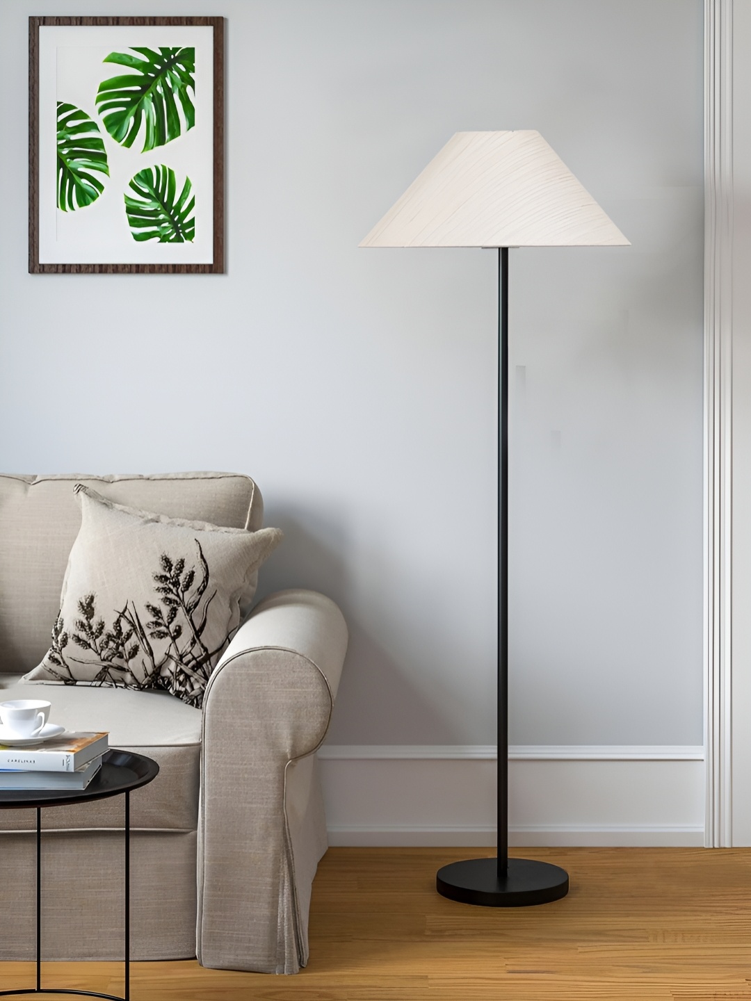 

Devansh Off White Iron Floor Lamp With Coolie Shade