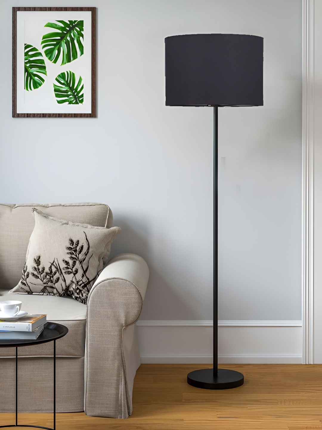 

Devansh Black Iron Floor Lamp With Drum Shade