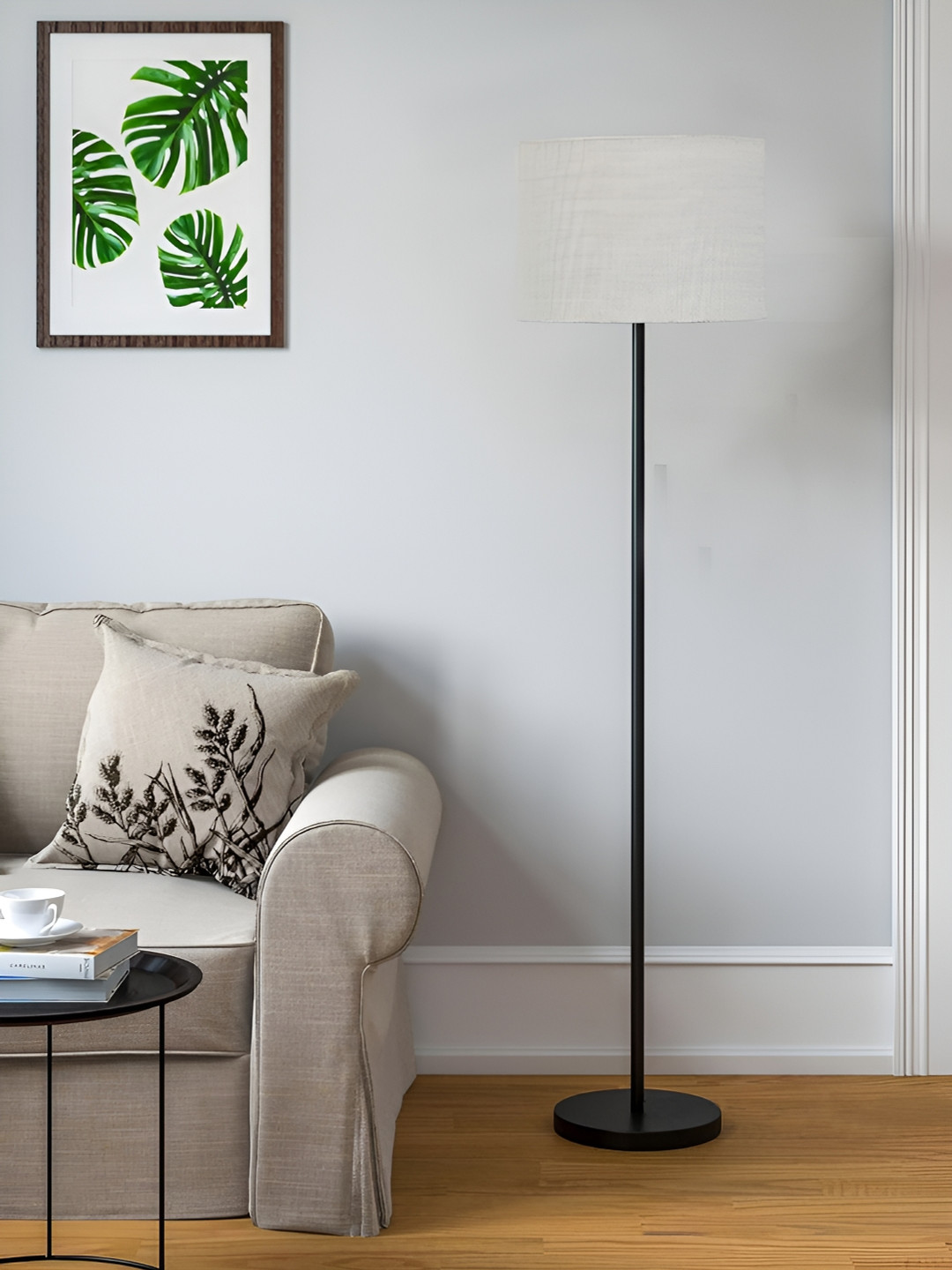 

Devansh White Iron Floor Lamp With Drum Shade