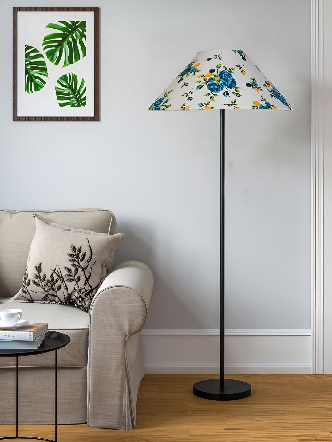 

Devansh White & Green Metal Floor Lamp With Shade