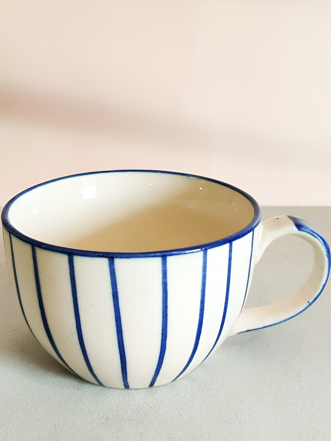 

One Posh Home Blue & White Printed Stoneware Matte Cups Set of Cups and Mugs