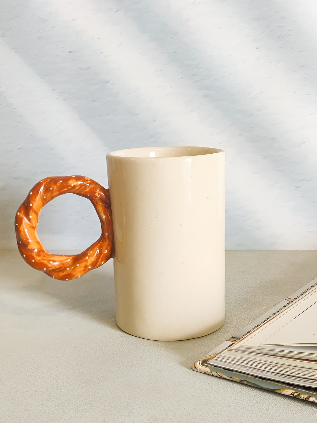 

One Posh Home Off White Solid Stoneware Matte Mugs Set of Cups and Mugs