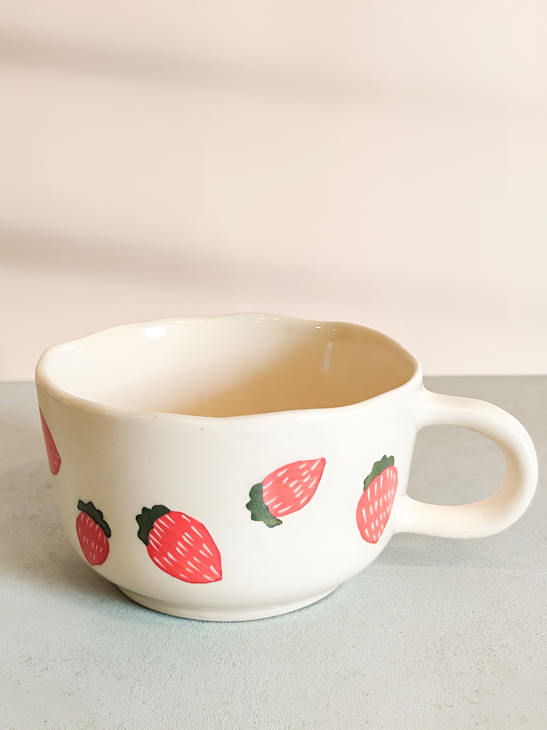

One Posh Home Red & White Printed Stoneware Glossy Cups Set of Cups and Mugs