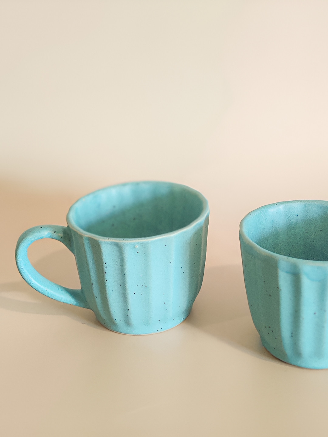 

One Posh Home Blue Solid Stoneware Matte Mugs Set of Cups and Mugs