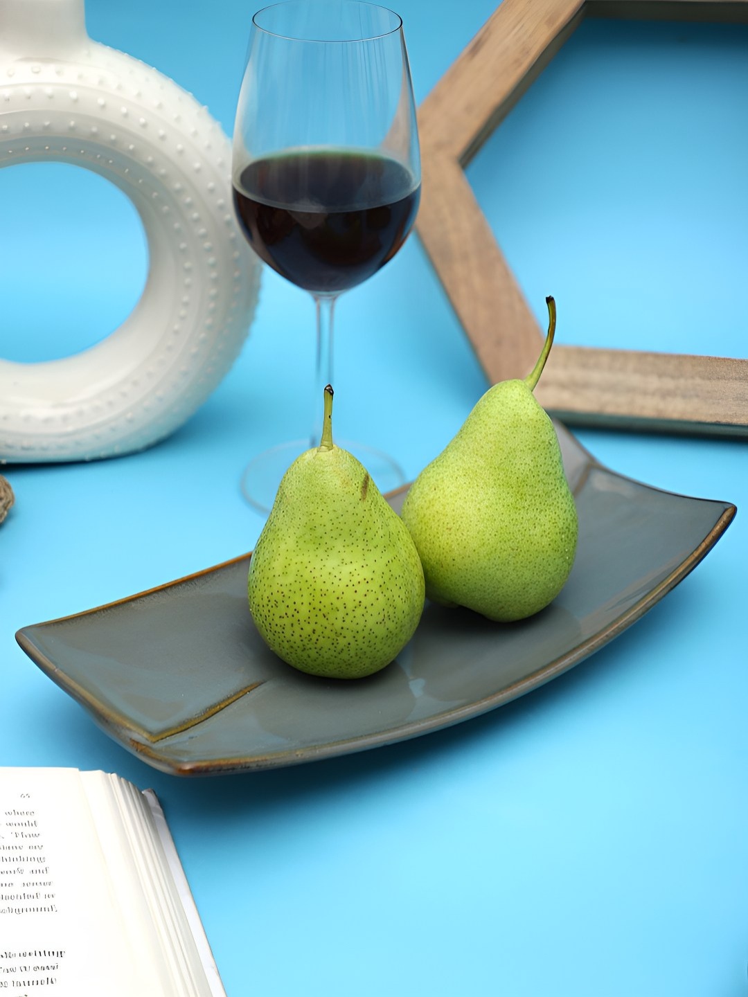 

TAG 7 Blue Rectangle-Shaped Ceramic Food Platter