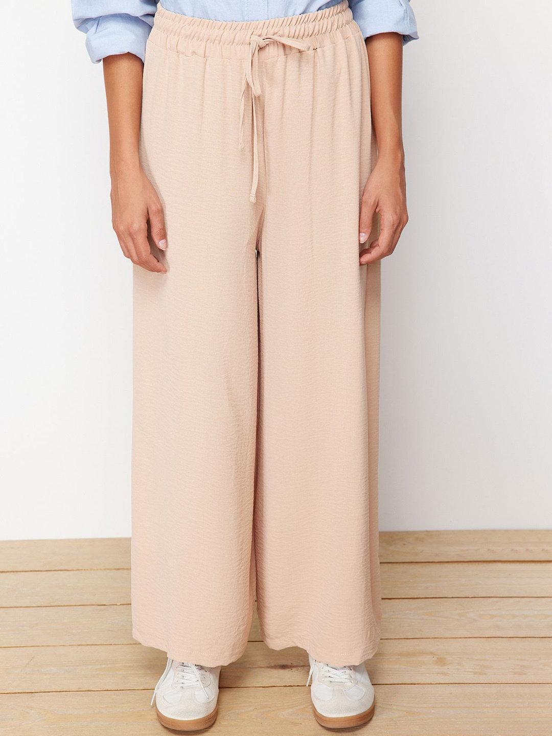 

Trendyol High Rise Wide Leg Palazzos, Cream