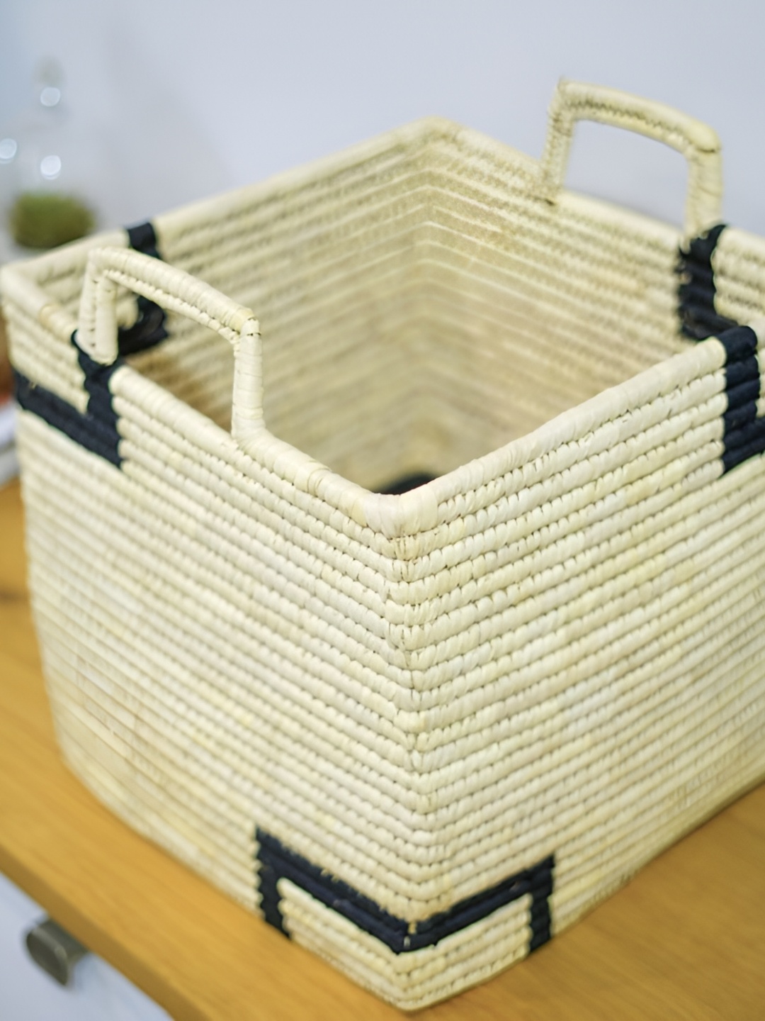 

One Posh Home Beige & Black Super Strong Wooden Multi-Utility Organisers