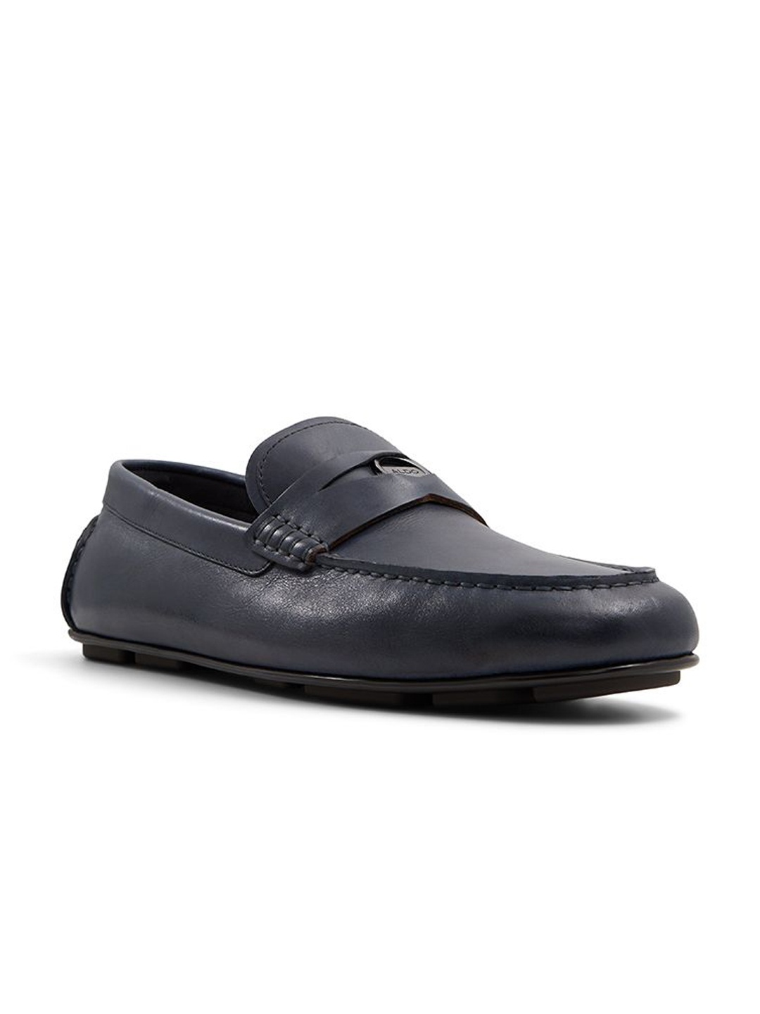 

ALDO Men Squire Round Toe Comfort Insole Leather Loafers, Navy blue