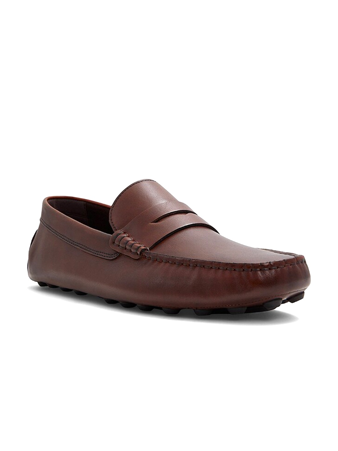 

ALDO Men Mackay Round Toe Comfort Insole Leather Loafers, Brown