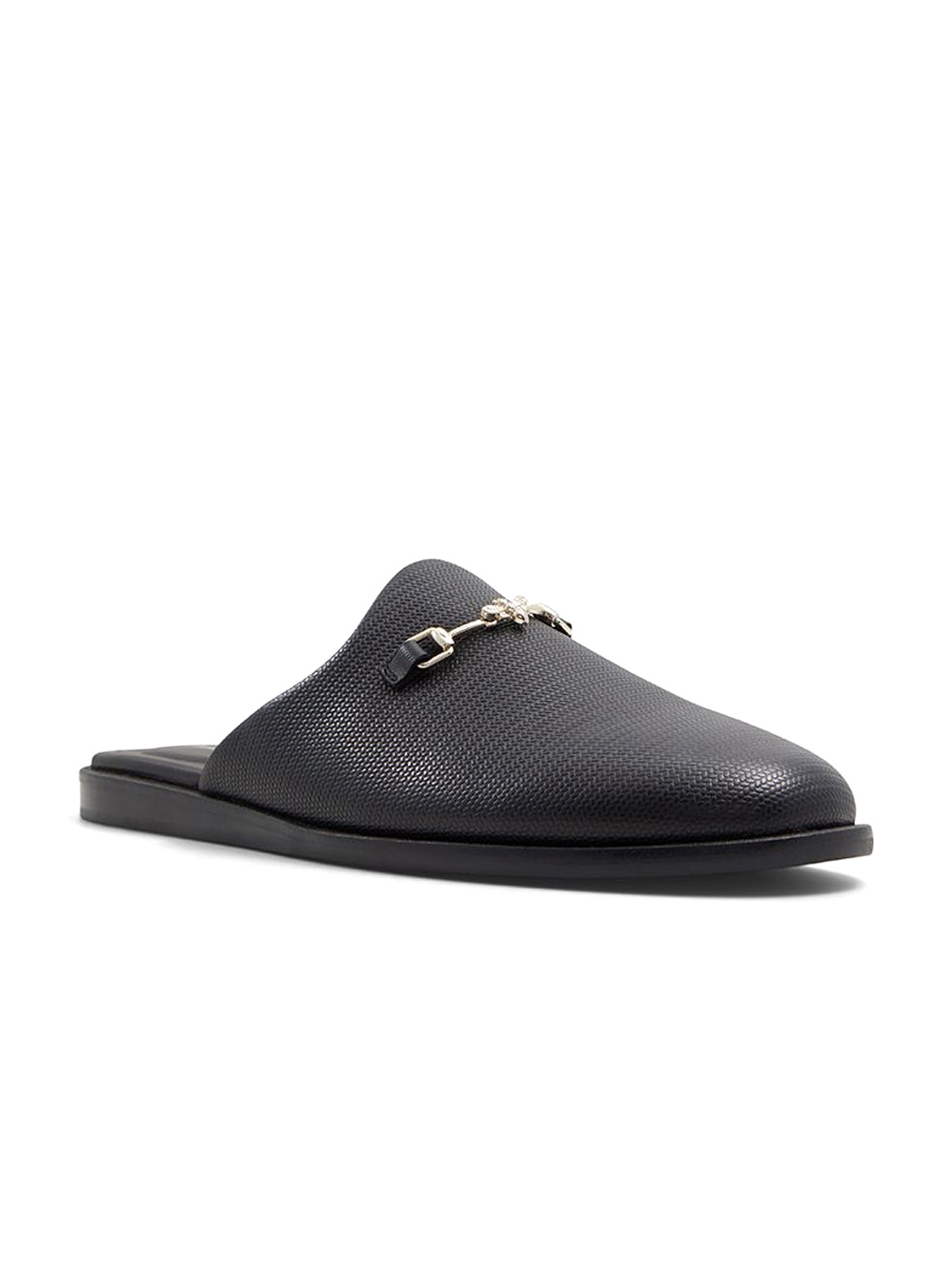 

ALDO Men Hemi Textured Round Toe Comfort Insole Leather Mules, Black