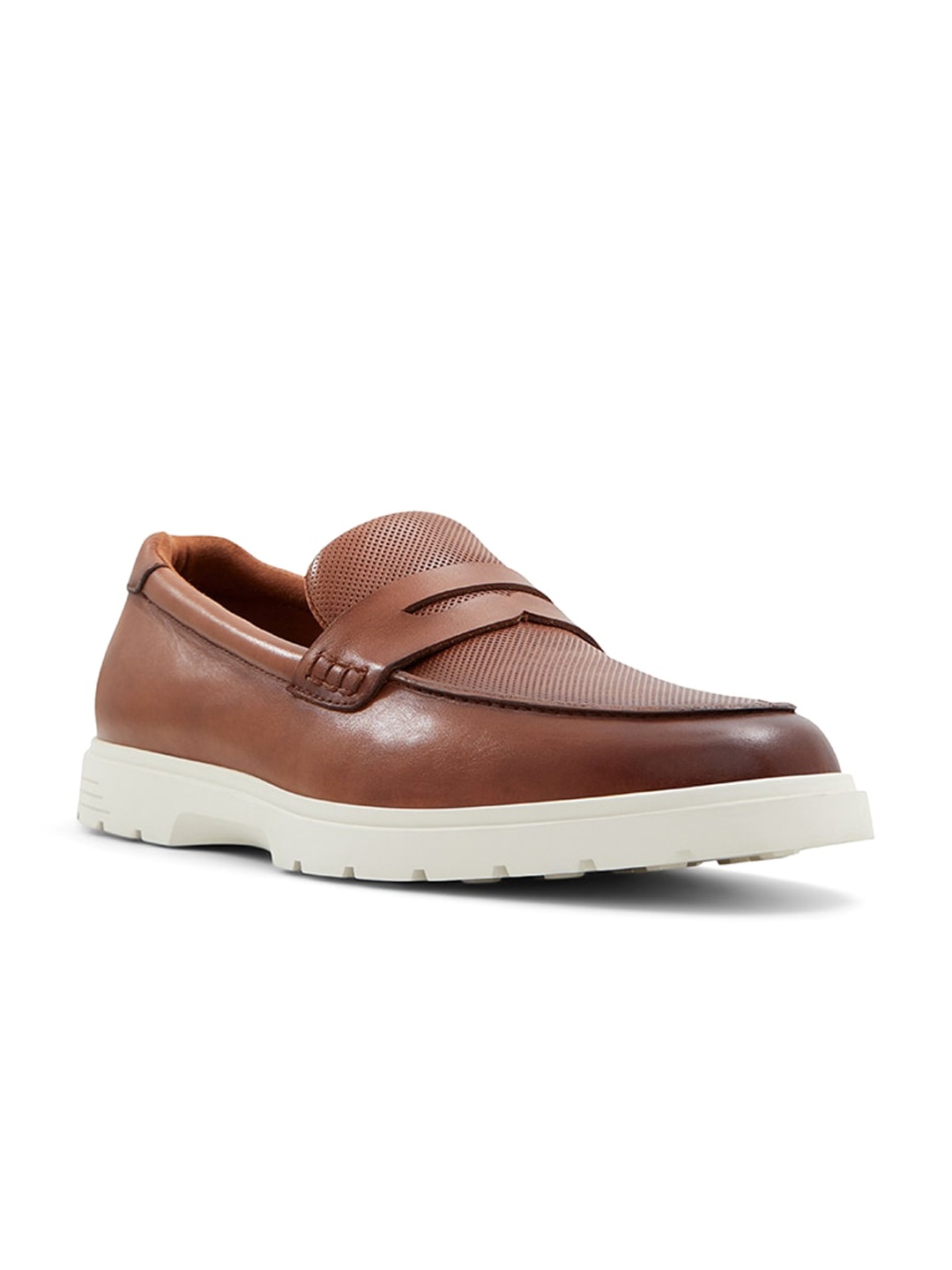 

ALDO Men Bacary Round Toe Comfort Insole Leather Loafers, Tan