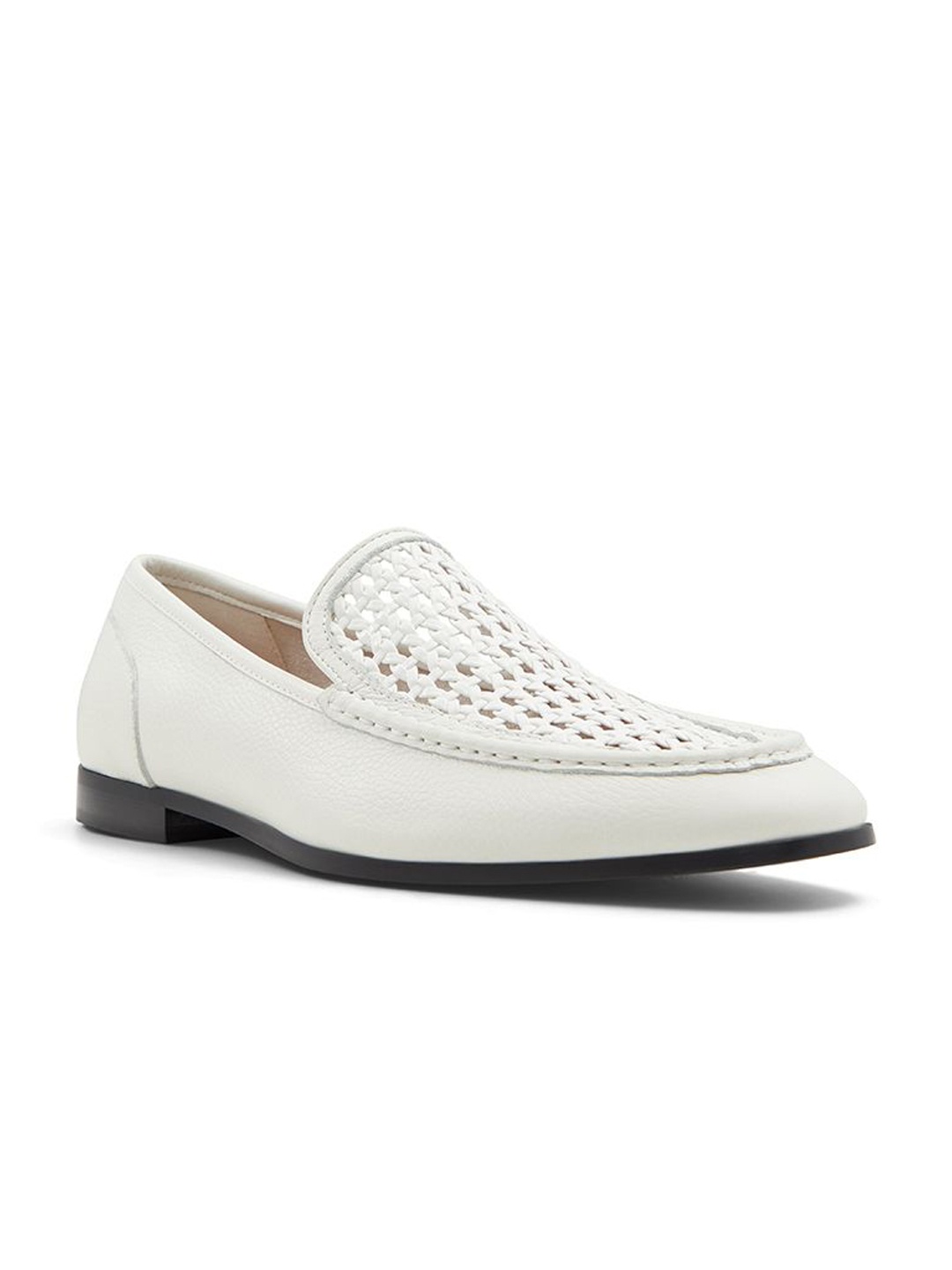 

ALDO Men Porttland Textured Round Toe Comfort Insole Leather Loafers, Off white
