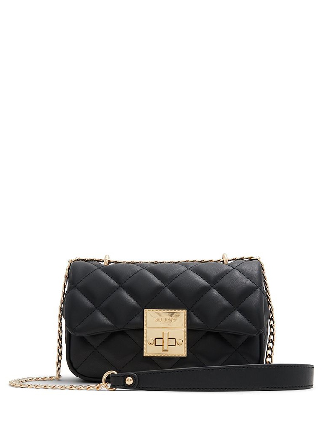 

ALDO Quilted Structured Sling Bag, Black