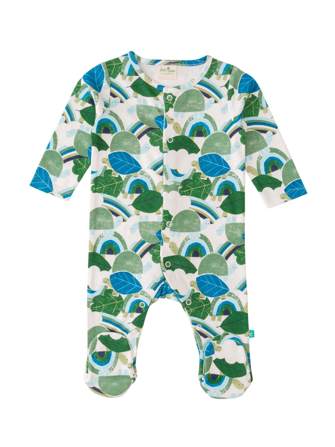 

JusCubs Infants Boys Printed Cotton Sleepsuit, White