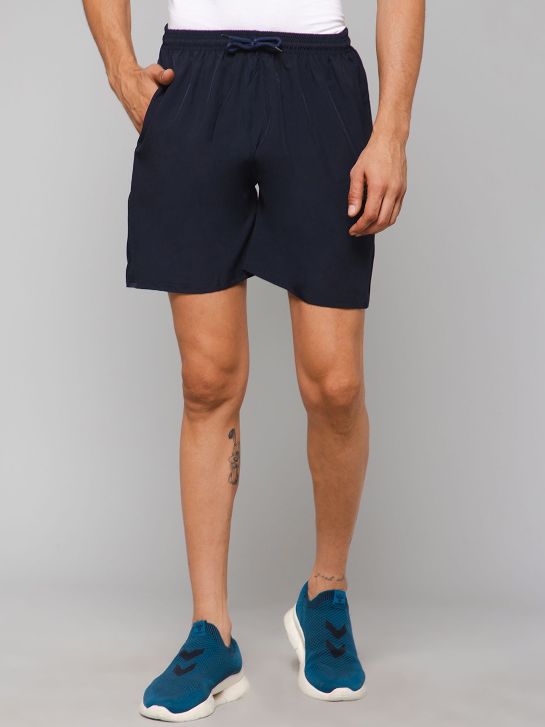 

GIYSI Men Sports Mid-Rise Fit Shorts, Navy blue